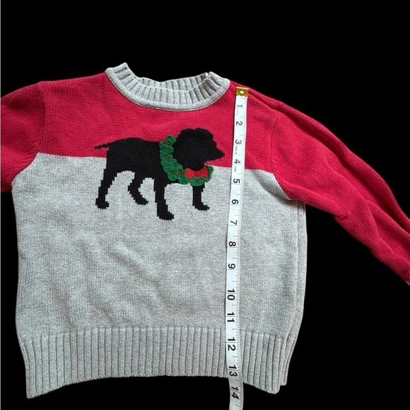 Kitestrings Sweater Size 3T Sweater with dog and holiday wreath. K24 - Picture 3 of 5